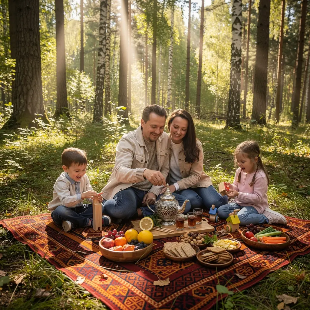 Šiltas arbatos puodelis su citrinų griežinėliais, aplink žali lapai.