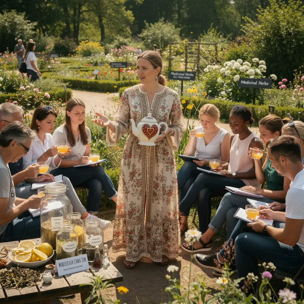 Vibrantus arbatos puodelis su dekoratyviu stikliniu, simbolizuojantis Maroko kultūrą.
